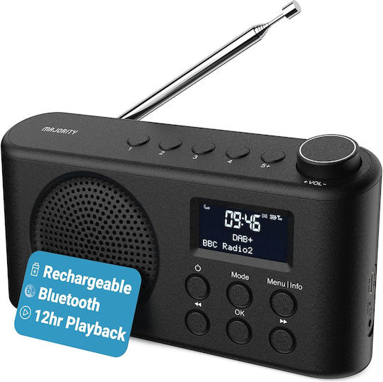 Majority Majority Tragbares Radio Wiederaufladbar DAB+ mit Bluetooth