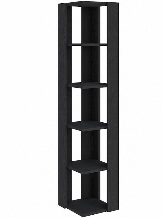 Eckregal Wood Schwarz 31.8x31.8x160.8cm