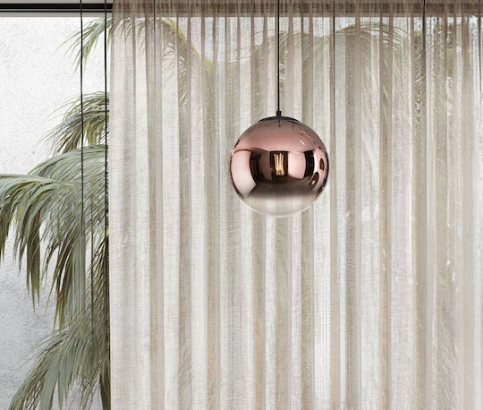 Ondaluce Adjustable Hanging Copper Ceiling Light with E27 Socket 25x25cm