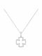 Atofio Kosmima White Gold Cross 14K with Chain