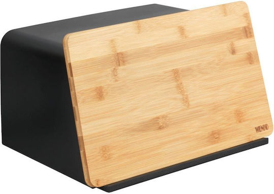 Wenko Brotkasten mit Deckel aus Bambus Schwarze 26,5x35cm