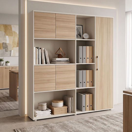 Chidi Bücherregal Boden Holz Beiges 160x40x200cm