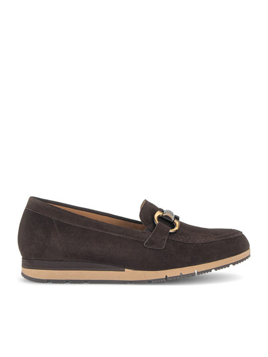 Δερμάτινα Γυναικεία Loafers σε Καφέ Χρώμα