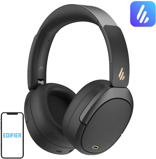 Edifier 078276 Ασύρματα / Ενσύρματα Over Ear Ακουστικά με 65 ώρες Λειτουργίας Μαύρα