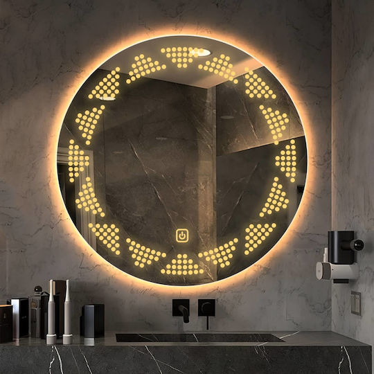 Smart Кръгло Огледало За Баня LED Touch