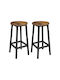 Taburete Bar Metalic Wood 2 Buc 32x32x64cm