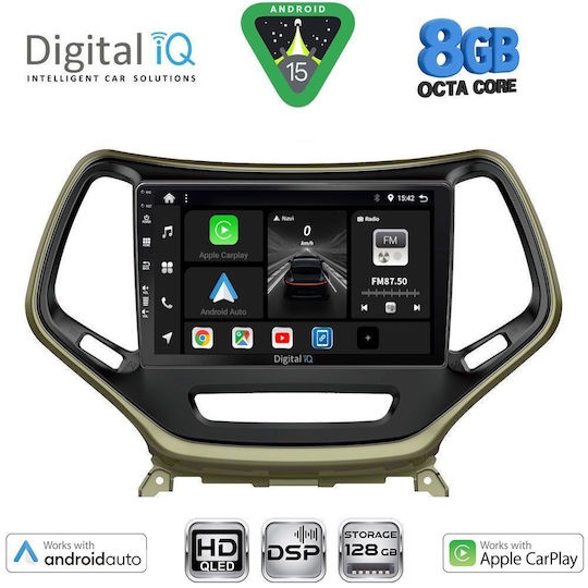 Digital IQ Автомобилна Аудио Система за Jeep Cherokee 2014-2026 Bluetooth USB Вграден Wi-Fi GPS Apple CarPlay Android Auto с Touch Screen 10"