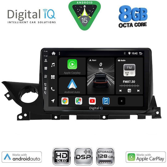 Digital IQ Автомобилна Аудио Система За Mazda 6 2021-2026 Bluetooth USB WiFi GPS Apple CarPlay Android Auto С Touch Screen 9"