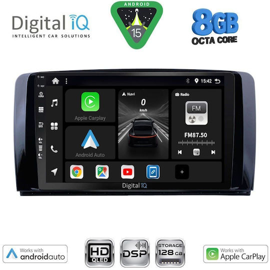 Digital IQ Автомобилна Аудио Система за Mercedes-Benz R-Class 2006-2015 (Bluetooth/USB/Вграден Wi-Fi/GPS/Apple CarPlay/Android Auto) с Touch Screen 9"