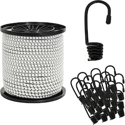 vidaXL Ropes Bungee Hooks 4 Mm Black White