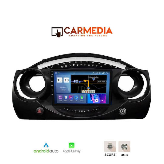 Carmedia Auto-Audiosystem für Klein Cooper 2000-2006 mit Touchscreen 9" Bluetooth USB Eingebautes Wi-Fi GPS Apple CarPlay Android Auto
