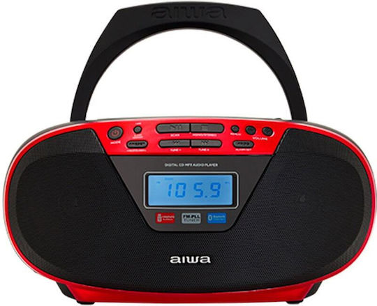 Aiwa Преносима Аудиосистема с Bluetooth / CD / USB / Радио Червена