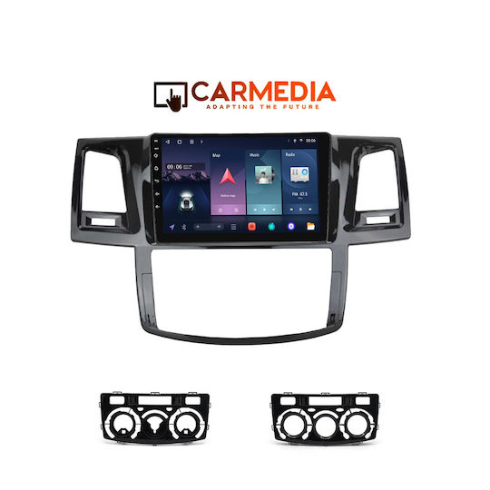 Carmedia Auto-Audiosystem für Toyota Hilux 2005-2016 mit A/C Bluetooth USB WiFi GPS Apple CarPlay Android Auto mit 9-Zoll Touchscreen