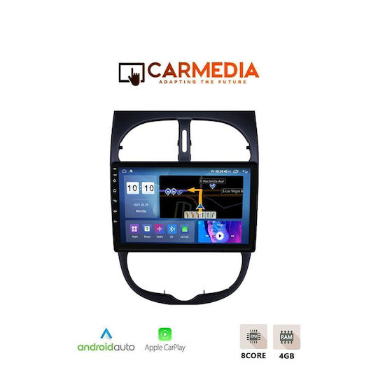 Carmedia Автомобилна Аудио Система за Peugeot 206 1998-2006 (Bluetooth/USB/WiFi/GPS/Apple CarPlay/Android Auto) с Touch Screen 9"