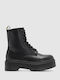 Damen Kampfstiefel Schwarz