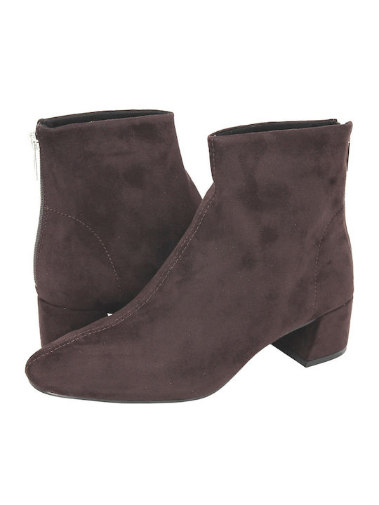 Corina Women's Ankle Boots with Mid Heel Brown