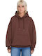 Long Women's Hooded Sweatshirt Tobacco Brown