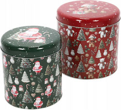 Home Styling Collection Decorațiune De Crăciun Set De Crăciun Containere Metalice În Diverse Mărimi 2 Bucăți