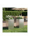 vidaXL Set of 2 Metallic Silver Flower Pots
