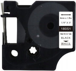 TelForceOne Label Maker Tape 1m x 6mm In Black Colour Compatible With Dymo D1