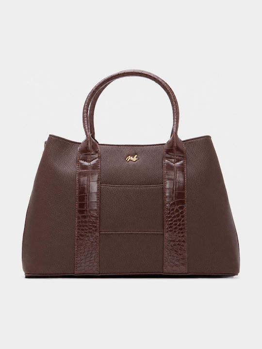 Fabric Women's Handbag Crossbody Croco Brown