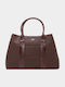 Fabric Women's Handbag Crossbody Croco Brown