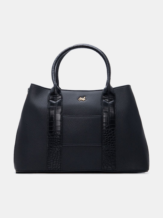 Fabric Women's Handbag Crossbody Croco Black