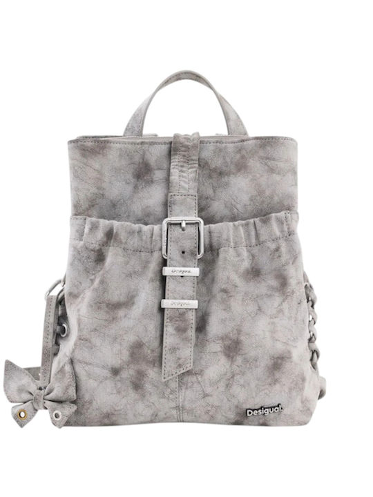 Set Gestrickte Damen Rucksack Tasche Grau