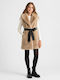 Kids Sleeveless Short Double Sided Fur Beige