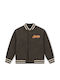 Kids Short Dark Brown Leather Jacket