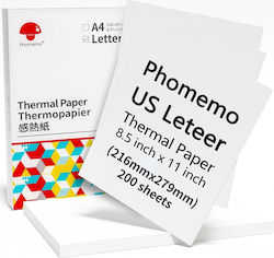 Φύλλα Θερμικού Χαρτιού Phomemo Λευκά Μέγεθος Letter 216mm 200 Φύλλα M832 Q22-zd2-rmsg10-ltr Φύλλα Θερμικού Χαρτιού Phomemo Λευκά Μέγεθος Letter 216mm 200 Φύλλα M832 Q22-zd2-rmsg10-ltr