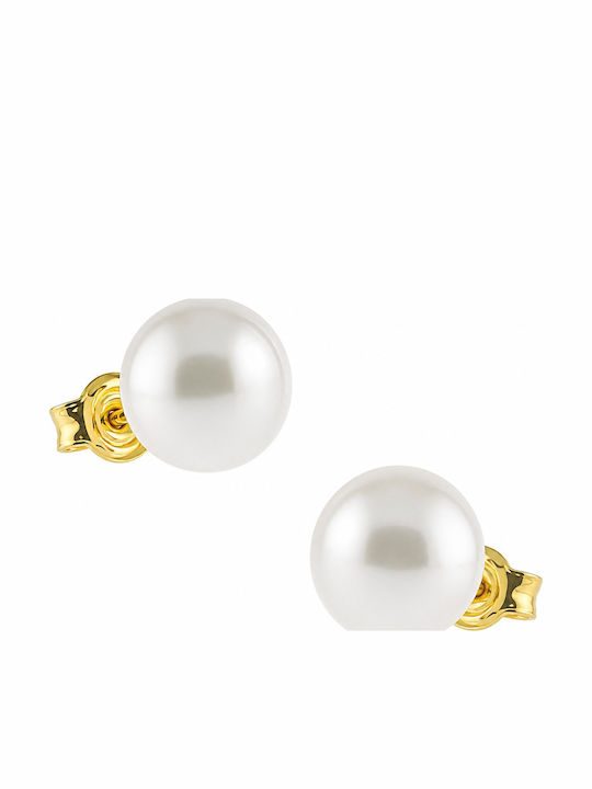 Senzio Belibasakis 14K Gold Stecknadelverschluss Ohrringe mit Perlen