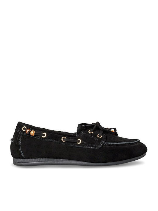 Envie Shoes Damen Mokassins aus Leder in Schwar...