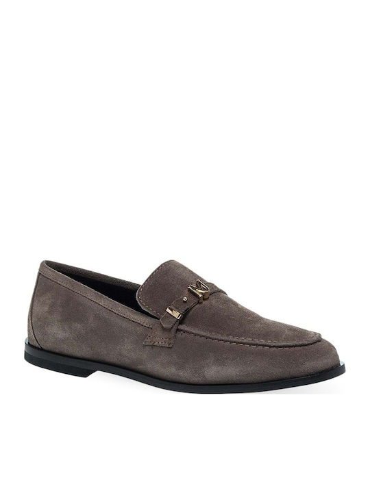 Damen Mokassins aus Leder in Grau Farbe