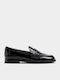 Lackleder Damen Mokassins in Schwarz Farbe