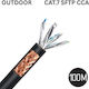 S/FTP Kat.7 (10Gbps) Netzwerkkabel Ethernet Außenbereich 100m Schwarzes