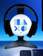Стойка за слушалки Playstation със светлина, сива, нова