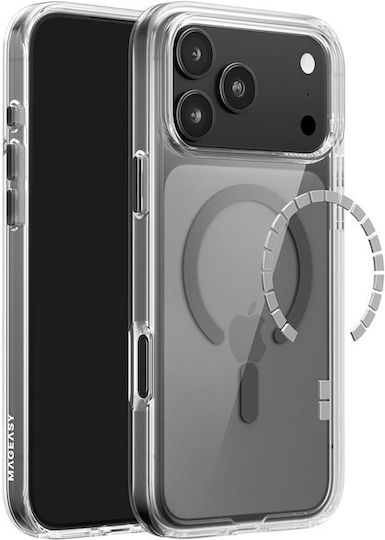 Калъф Mageasy Bright M Magsafe Прозрачен Сив iPhone 18 Pro/17 Pro