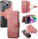 Caseneo MW-03S Magnetic Detachable Wallet Case Smartphones 6.7 Inches Pink Universal Book Cover