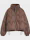 Дамско Puffer Яке Водоустойчиво за Зима Light Brown