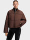 Дамско Puffer яке за зима Brown