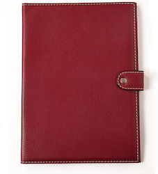 Leder Aktenmappe A4 Burgundisches Echtes Leder Klappe 15brd01 1501-09