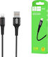 Denmen USB-A Zu Lightning Kabel Schwarz 1m