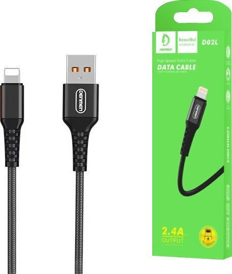Denmen USB-A Zu Lightning Kabel Schwarz 1m