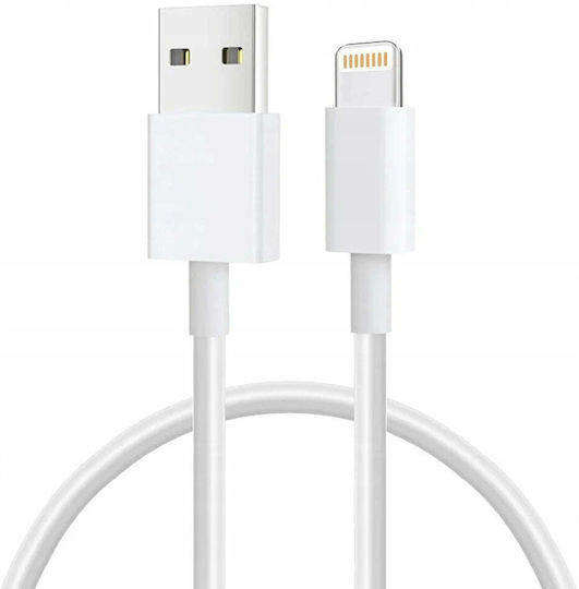 USB-A към Lightning Кабел Бял 0.3м