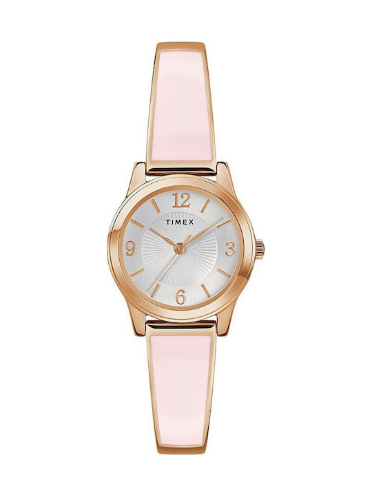 Timex Дамски Часовник 25mm Кварцов с Розово Злато Стоманена Браслет