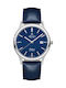 Men's Watch 40mm Battery with Blue Leather Strap