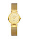 Men's Battery Watch with Gold Metal Bracelet