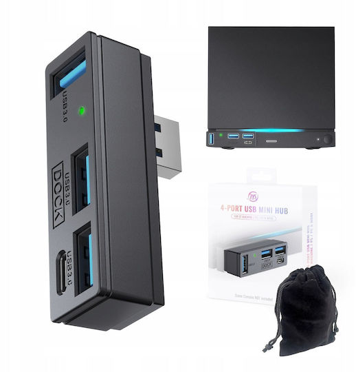 Jys Хъб Адаптер Usb 3.0 4-в-1 3x Usb-a 1x Usb-c 5 Gb S Ps5 Компютър Steam Machine Jys-sdm007-v2