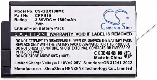 Wiederaufladbare Cameron Sino GoPro Max2 Max 2 Typ Cppb1b 1800mAh Cs-gbx100mc